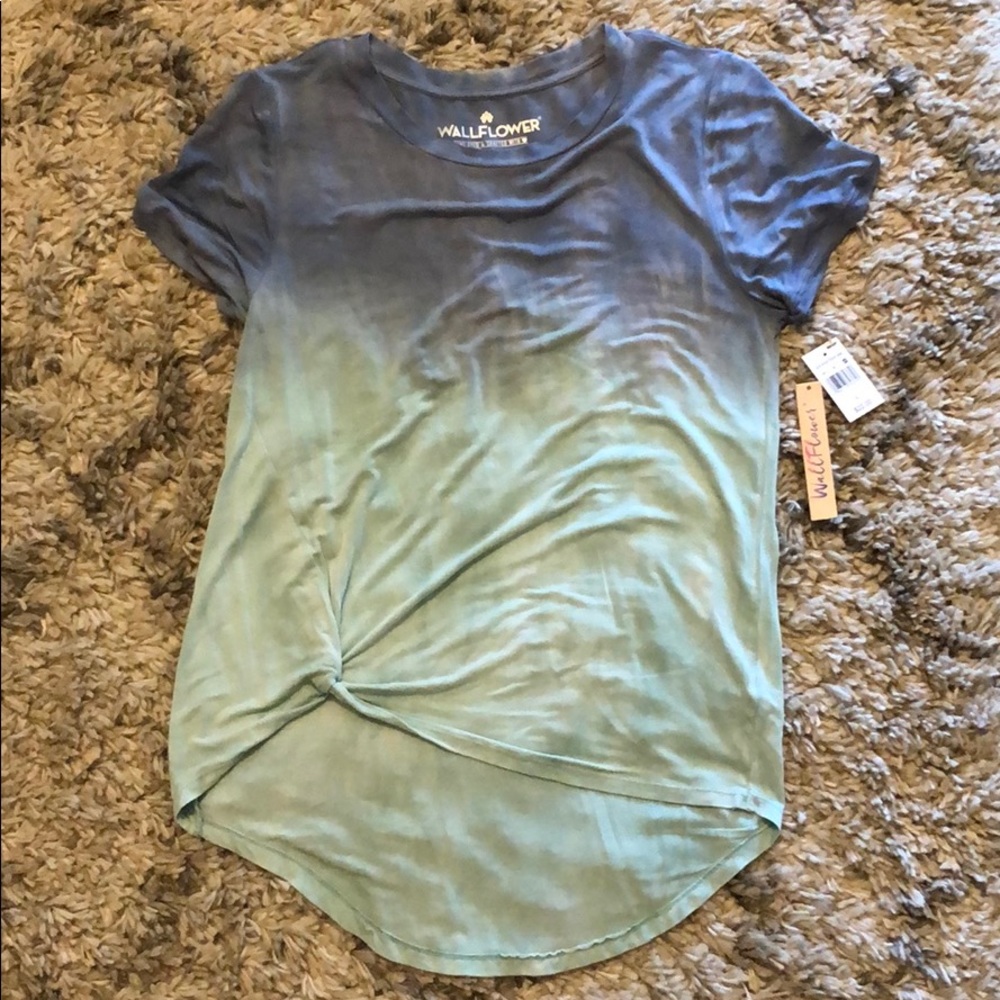 Wallflower brand twisted tee - blue/green